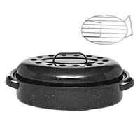 Roaster - Cocotte ovale 4L en acier émaillé + grille inox - Format moyen