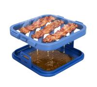 Roasting Racks For Oven Use - 16.8cm Silicone Insert | Silicone Oil Drain Tray, Elevated Grill Pan Design Crisp Bacon Healthier Cooking For 8 To 10 Inch Baskets BBQ Kitchen Baking Sheet