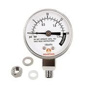 Roastove Manomètre pour autocuiseur en acier inoxydable, jauge de canette, manomètre à vapeur, cadran de 5,1 cm, montage inférieur, avec joint, rondelle et écrou