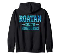 Roatan Est 1797 Honduras Aquarelle Bleue Sweat à Capuche