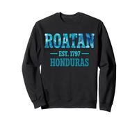 Roatan Est 1797 Honduras Aquarelle Bleue Sweatshirt