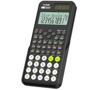 ROATEE Calculatrice scientifique pour étudiants, écran à 2 lignes, calculatrice scientifique avec 401 fonctions, calculatrice mathématiques de bureau pour l'école, noir