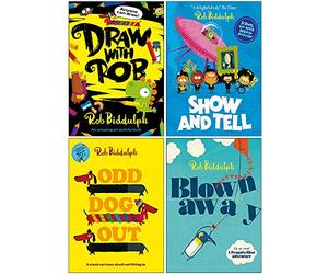 Rob Biddulph Collection 4 Books Set (Draw With Rob, Show and Tell, Odd Dog Out, Blown Away)