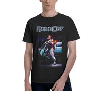 Rob*ocop Film T-shirt pour homme Impression artistique du film de science-fiction classique en coton à manches courtes T-shirt graphique noir T-shirt affiche de film, Rob-5, S
