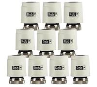 ROB - Servomoteur thermoélectrique pour chauffage au sol - Servomoteur thermique M30X1,5 230 V NC - Commande automatique de soupape, fonction First Open, IP54, 3 W, course de 5 mm - 10 pièces