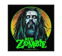 Rob Zombie - Rock Off officially licensed products Rob Zombie Patch Zombie Face Band Logo Nouveau Officiel Noir Woven Sew On Size Accessory Size
