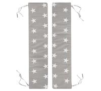 roba 2 Coussins Rectangulaires pour Bancs de Jardin et Tables Pique-nique pour Enfants "Little Stars" - Revêtu de PU - 90 x 18 cm - Gris / Imprimé Étoiles