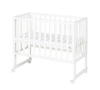 roba 3-en-1 Lit-bébé à coucher avec barrière de sécurité et matelas (Blanc)
