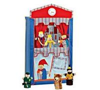ROBA - 6972 - THÉÂTRE DE MARIONNETTES - AVEC PENDULE - 6 MARIONNETTES - GUIGNOLE, PRINCESSE, ROI, POLICIER, VOLEUR ET LOUP - 120 G