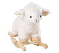 Roba Agneau À Bascule En Bois Et Peluche Douce Avec Poignées - Aide À Maîtriser L'équilibre - Dès 18 Mois - Blanc