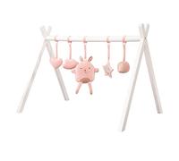 roba Arc de Jeu pour bébé en Bois - Baby Gym & Jouet Montessori avec Pendentif roba Style - Centre d'activités & portique d'éveil à partir de 3 Mois - Rose