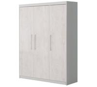 ROBA Armoire Bébé ""Maren 2"" 3 portes - Gris clair- Façade 'chêne Blanchi'