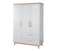 Armoire Bébé 3 Portes Battantes Caro - ROBA - Gris Clair / Chêne - Penderie, Tiroirs et Étagères gris TU