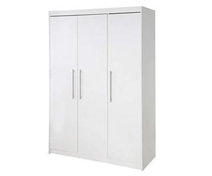 roba Armoire Enfant "Maren" à 3 Portes Battantes - Garde-Robe en Bois avec Penderie et 6 Étagères - Blanc