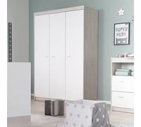 roba Armoire 'Julia' 3 Portes, Armoire à Portes battantes, Corps en décor 'Chêne Blanchi', façades en 'Blanc