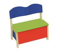 roba Banc-Coffre à Jouets 2 en 1 pour Enfant en Bois - Banc de Rangement - Fermeture Douce - Multicolore