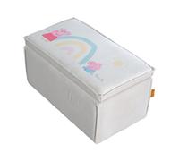 Roba Banc Coffre À Jouets Peppa Pig Pour Enfant En Bois Et Velours - Meuble De Rangement 2 En 1 - Beige / Motif Cochon Beige