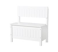 Roba – Banc-coffre à jouets pour enfant – en bois – Blanc, style campagne multicolore