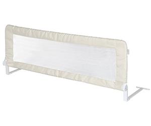 roba Barrière de Lit Enfant et Bébé Klipp-Klapp Inclinable et Antichute - Barre de Lit Rabattable - Longueur 135 cm - Hauteur 51 cm - Beige