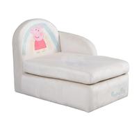 ROBA Canapé Bébé en Velours Peppa Pig - Assise Confortable avec Accoudoir Latéral et Dossier - Beige / Motif Truie