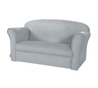 ROBA Mini Canapé Enfant en Velours Lil Sofa - Dossier Confortable avec Accoudoirs - Gris gris TU