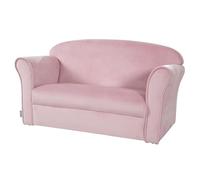 roba Canapé Enfant en Velours Lil Sofa - 2 Places - Fauteuil Club avec Accoudoirs pour Filles - Assise Confortable - 78 x 40 cm - Facile à Nettoyer - dès 18 Mois - Rose