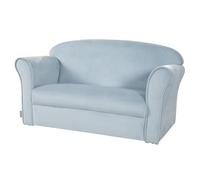 roba Canapé Enfant en Velours Lil Sofa - 2 Places - Fauteuil Club avec Accoudoirs pour Garçons - Assise Confortable - 78 x 40 cm - Facile à Nettoyer - dès 18 Mois - Bleu Clair