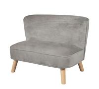 roba Canapé Enfant en Velours "Lil Sofa" Scandinave - 2 Places - Fauteuil Rétro Confortable - Gris