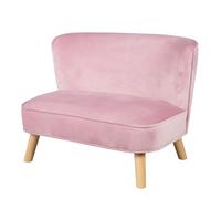 roba Canapé Enfant en Velours "Lil Sofa" Scandinave - 2 Places - Fauteuil Rétro Confortable pour Filles - Rose