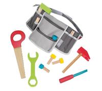 ROBA Ceinture avec Sac à Outils pour Enfants + 11 Pièces d'Outils en bois