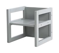 roba Chaise Enfant Grise et Réversible sur 3 Hauteurs d'Assise - 30 x 30 cm - Capacité max. 60 kg - Tabouret Enfant Style Campagne