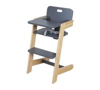 Chaise haute évolutive en bambou fsc® avec plateau repas nature up anthracite - naturel TU