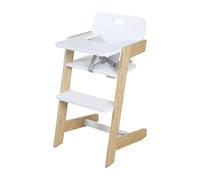 Roba Chaise haute Nature Up - évolutive en bambou FSC, plateau amovible, harnais 3 points - blanc