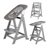 Roba Chaise Haute Évolutive Born Up 2 En 1 + Transat Inclinable À Motif Lapin Miffy® - Dès La Naissance - Bois Taupe Gris