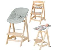 Roba Chaise haute évolutive Born Up 2-en-1 – Transat inclinable dès la naissance – Vert givré