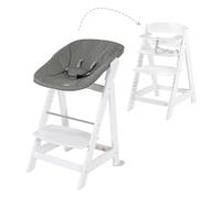 roba Chaise Haute Évolutive Born Up Click 2 en 1 avec Transat - dès la Naissance - Assise & Repose-Pieds Réglables - jusqu’à 70 kg - Blanc/Stone