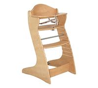 roba Chaise Haute Évolutive "Chair Up" - Hauteur Réglable - de 6 Mois à 3 Ans - Bois Naturel