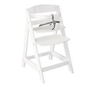 roba Chaise Haute Évolutive en Bois Blanc Sit Up III - Hauteur Réglable - de 6 Mois jusqu'à 70 kg - Chaise Bébé Résistante avec Barre de Sécurité