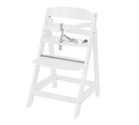 roba Chaise Haute Évolutive en Bois Blanc Sit Up III - Hauteur Réglable - de 6 Mois jusqu'à 70 kg - Chaise Bébé Résistante avec Barre de Sécurité