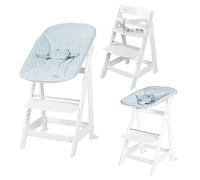roba Chaise haute enfant évolutive Born Up 2en1 blanc, transat Style turquoise