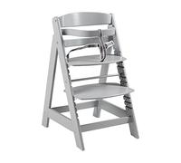roba Chaise Haute Évolutive en Bois Gris Sit Up Click - Hauteur Réglable par un Seul Clic - Certifiée EPH - de 6 Mois jusqu'à 70 kg - avec Barre de Sécurité