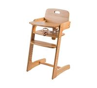 roba Chaise Haute Évolutive en Bois Massif Kid Up + Plateau Repas Détachable - Hauteur Réglable - 6 Mois jusqu'à 50 kg - Naturel