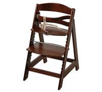 roba Chaise Haute Évolutive en Bois Teinté Brun Sit Up III - Hauteur Réglable - de 6 Mois jusqu'à 70 kg - Chaise Bébé Résistante avec Barre de Sécurité