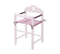 roba Chaise Haute pour Poupon et Poupée Fienchen en Bois et Tissu Robuste + Plateau Repas - dès 3 Ans - Laqué Blanc, 45 cm