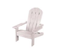 roba Chaise Adirondack pour Enfant avec Porte Gobelet - 1 Place Supportant Jusqu'à 50 Kg - Fauteuil en Bois Gris Résistant aux Intempéries avec Accoudoirs et Dossier Incliné - Gris