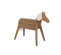 Roba – Grand cheval d'extérieur de jardin – Bois massif Teck – 2 en 1