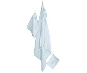 roba Coffret Sortie de Bain Bébé Little Stars : Cape de Bain + Serviette et Gant de Toilette - Brodé Étoile