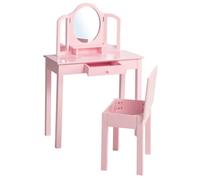 ROBA Coiffeuse Enfant avec 3 Miroirs et Tabouret - Rose