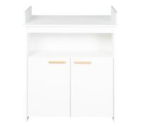 roba Commode à Langer Anton + Plan Amovible - 2 Portes - Fermeture Douce - Poignées en Hêtre - Convertible en Commode de Salon - Blanc