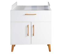 roba Commode à Langer "Mick" avec Plan Amovible - 2 Portes et 1 Tiroir à Fermeture Douce - Style Scandinave - Blanc